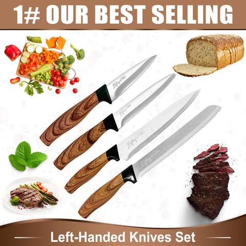 Cuchillo bistec zurdo de Lefty's, hoja afilada para cortes precisos.
