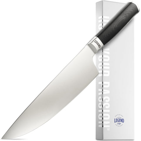 LEGEND COOKWARE Cuchillo cocinero 8 pulgadas, hoja afilada para cortes precisos