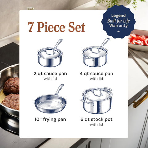 LEGEND COOKWARE horno hasta 800°F, finaliza las recetas sin cambiar de utensilio.