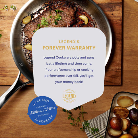 LEGEND COOKWARE: sin recubrimientos tóxicos para cocinar con confianza.