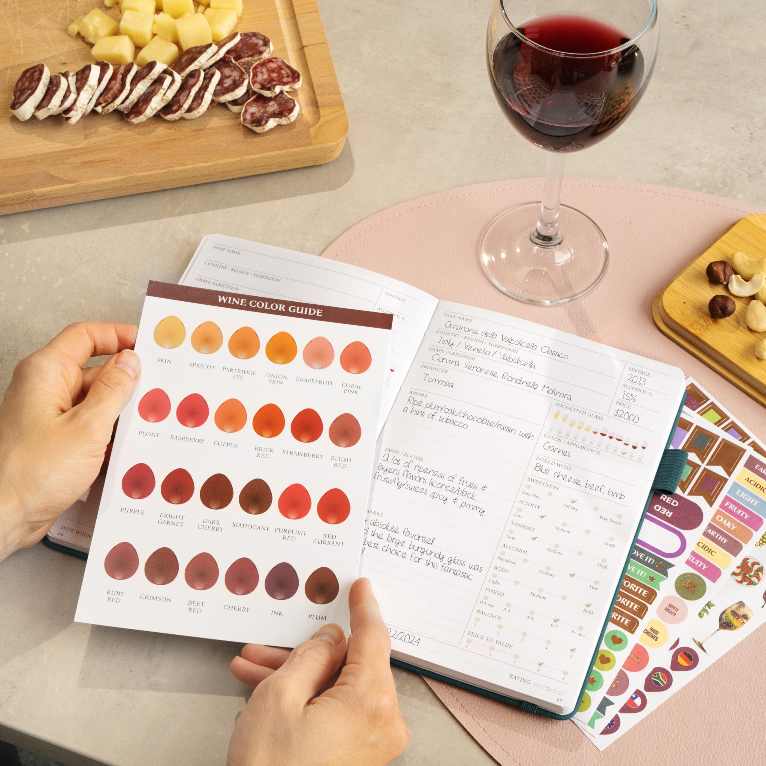 Legend Diario de Cata de Vino, formato A5 con papel grueso para escritura fluida