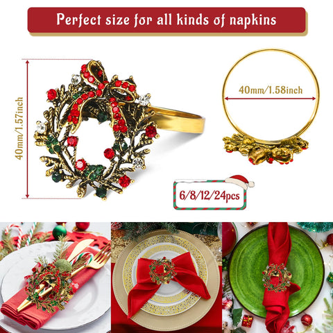 Legigo anillos-guirnalda-navidad para la mesa, aportan brillo suave y ambiente navideño.