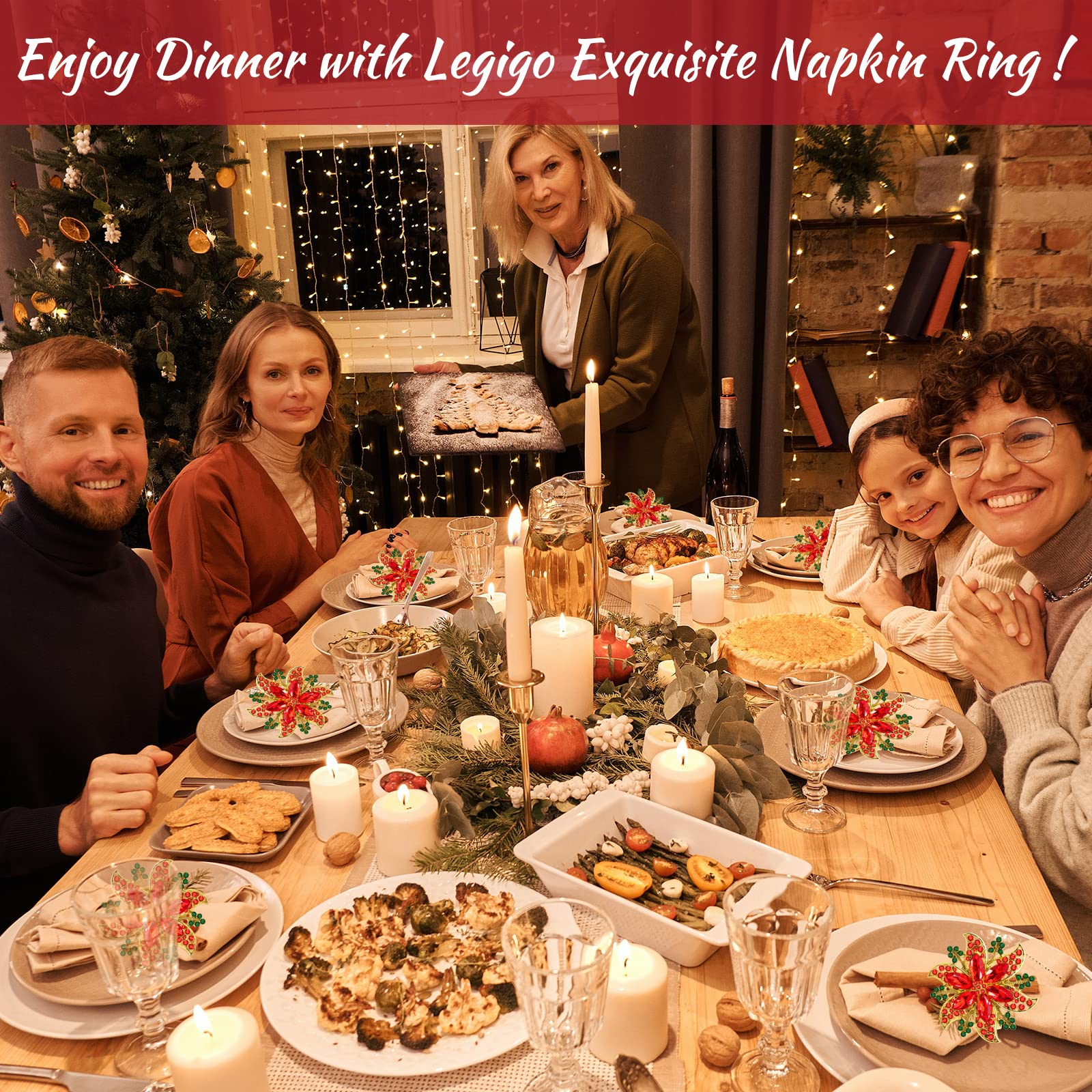 Legigo anillos decorativos para servilletas en Navidad