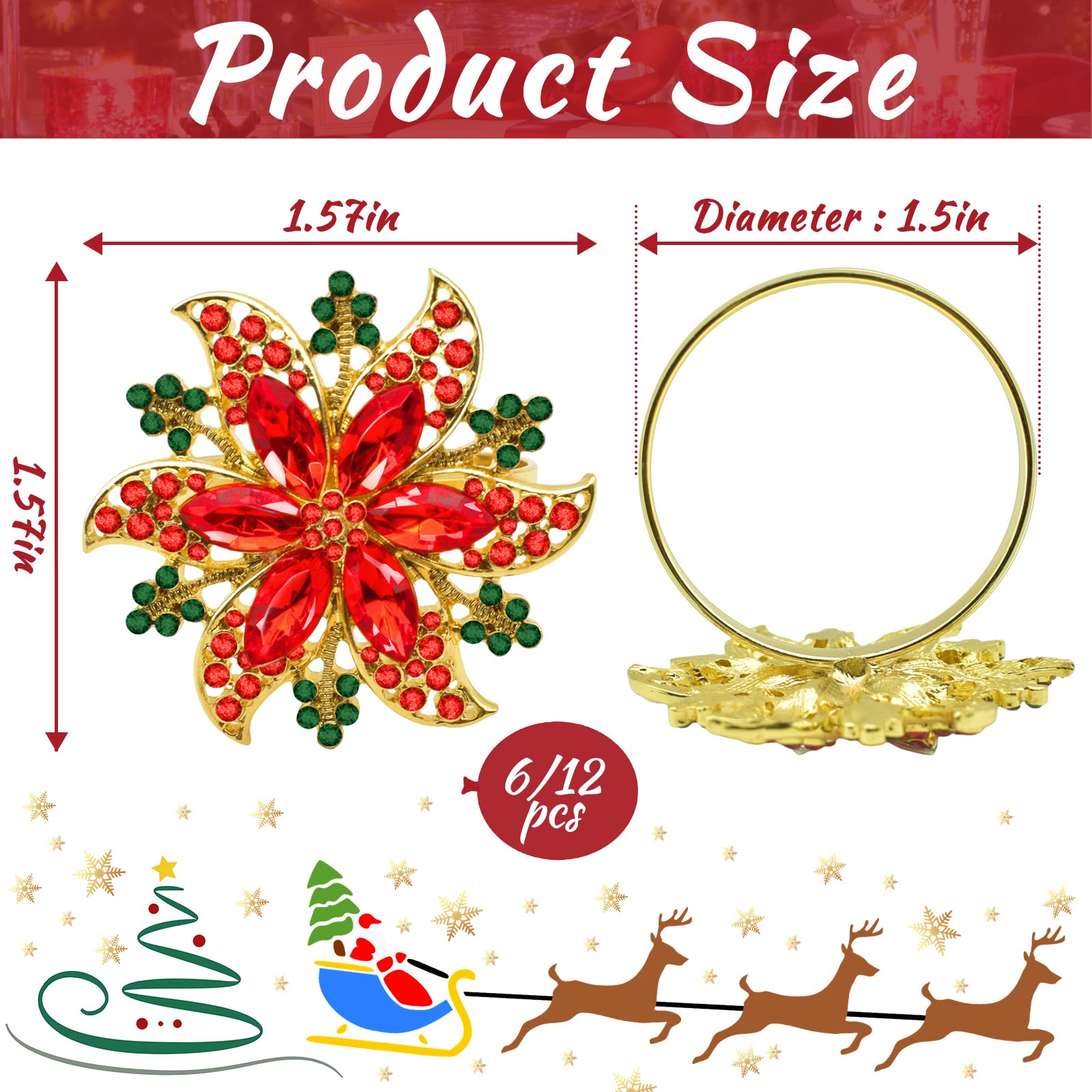 Legigo anillos servilleta brillo 3D para decoración festiva