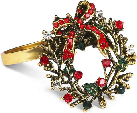 Legigo set de 8 aros corona navidad para servilleta, brillo festivo en la mesa.