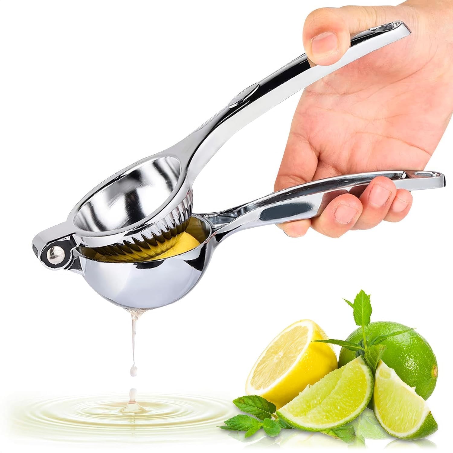 Leglo exprimidor limón en acero inoxidable, extracción eficiente para uso diario.