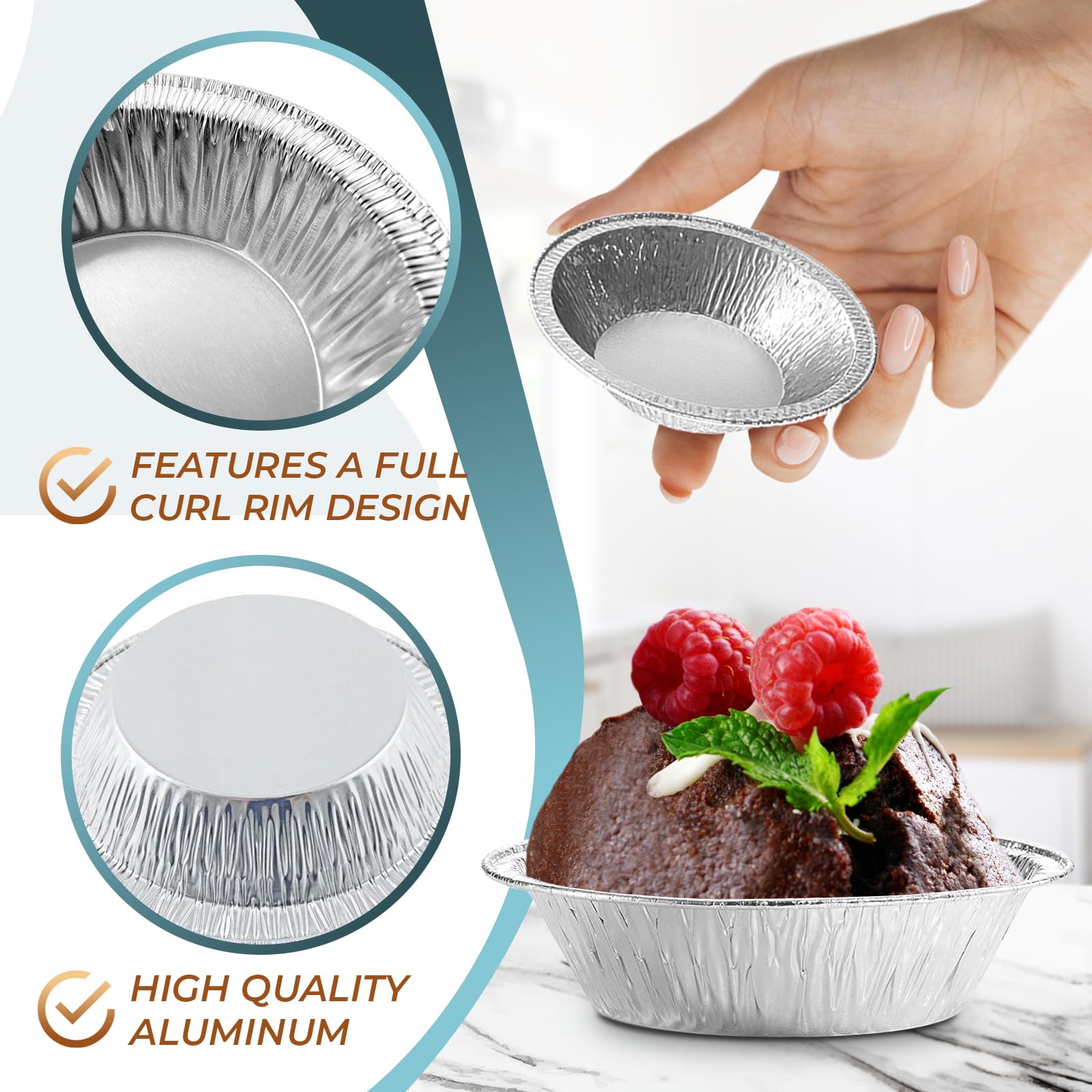 LEGLO mini tarta aluminio 60 ml, porciones individuales para postres.