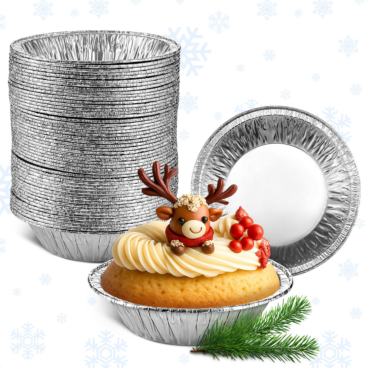 LEGLO moldes mini tartas de aluminio, apilables para hornear porciones exactas.