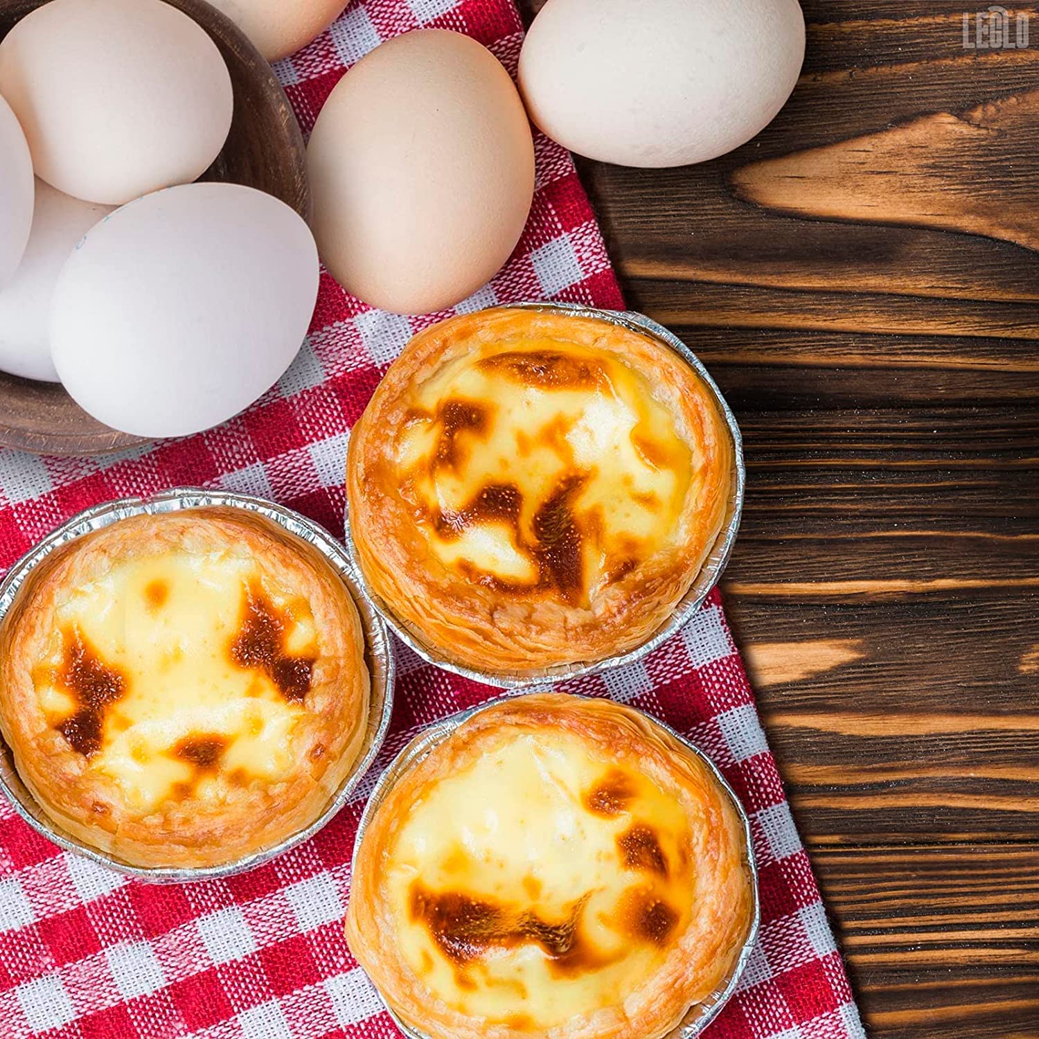 LEGLO moldes mini tartas aptos para horno y congelador para preparaciones anticipadas.