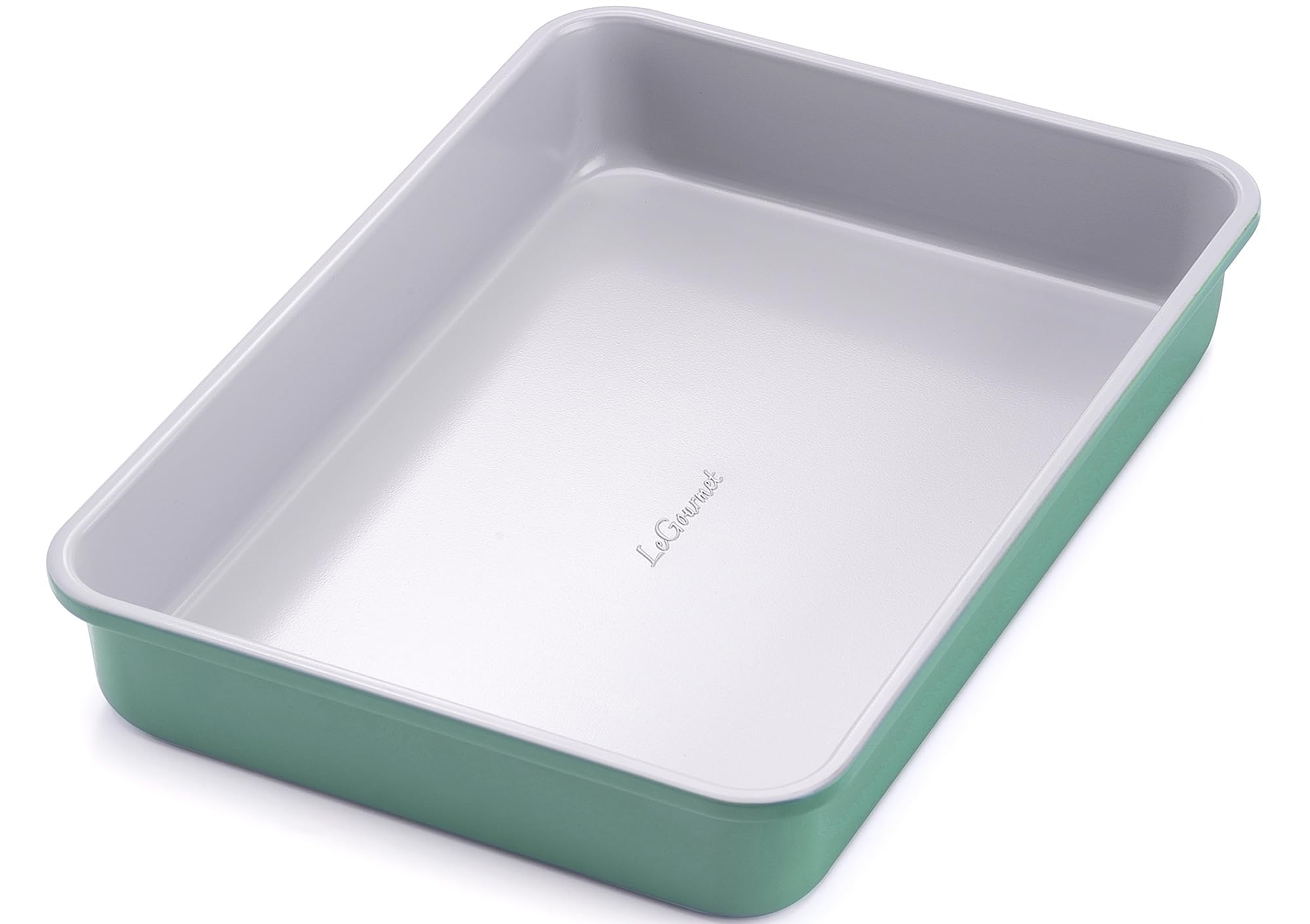 LeGourmet bandeja rectangular antiadherente cerámica Rosemary, liberación rápida para hornear.