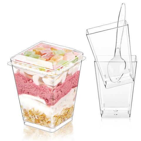 Legredic copas postre 5oz con tapas y cucharas para fiestas