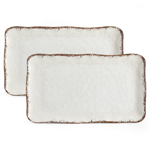 LEHAHA bandeja grande de melamina rectangular 17.5 x 10, ideal para reuniones.