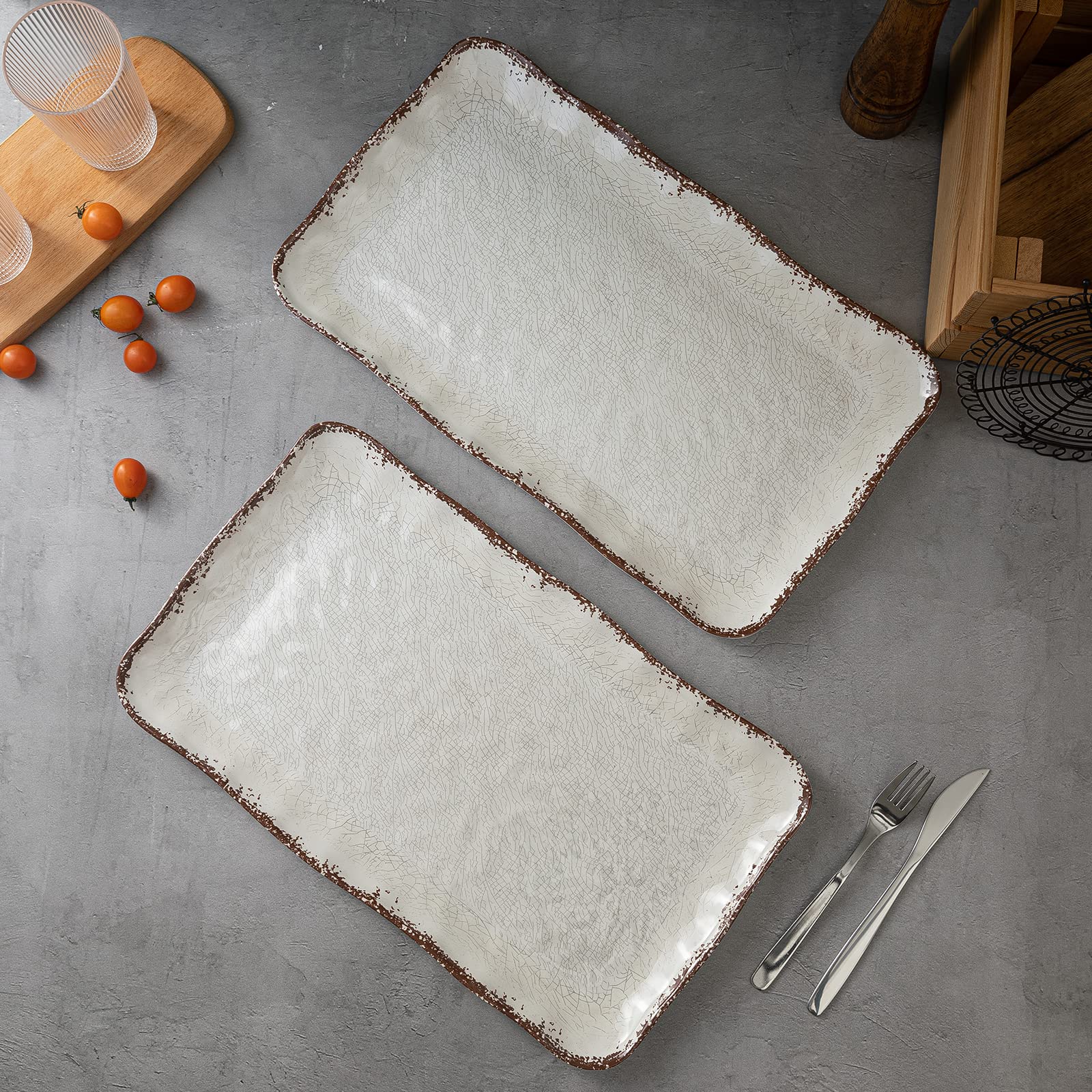 Conjunto LEHAHA de 2 platos melamina, práctico para compartir comidas.