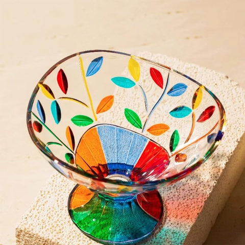 Leholao cuenco-dulces cristal colorido, ideal como centro de mesa para fiestas.