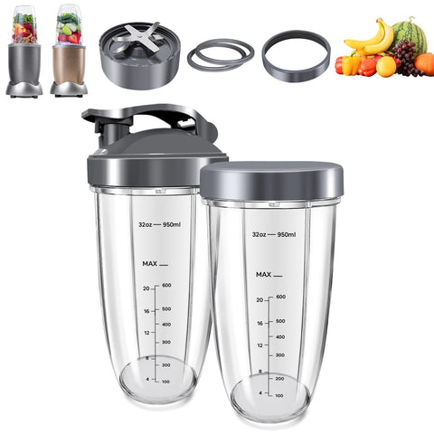 LeHuski vaso 32oz, dos unidades, ideal para batidos y preparación de comidas.