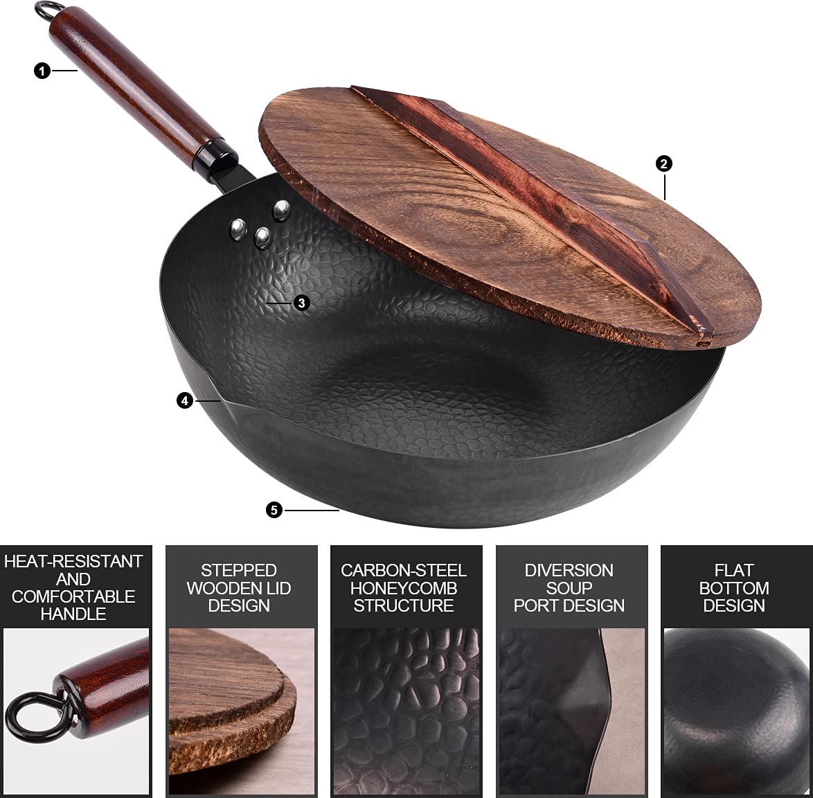 Tapa de madera Leidawn para controlar el vapor durante la cocción