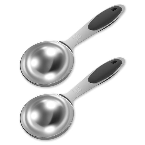 LEIFENY cucharas medidoras de 1 cucharada con mango de silicona negro, precisión diaria.