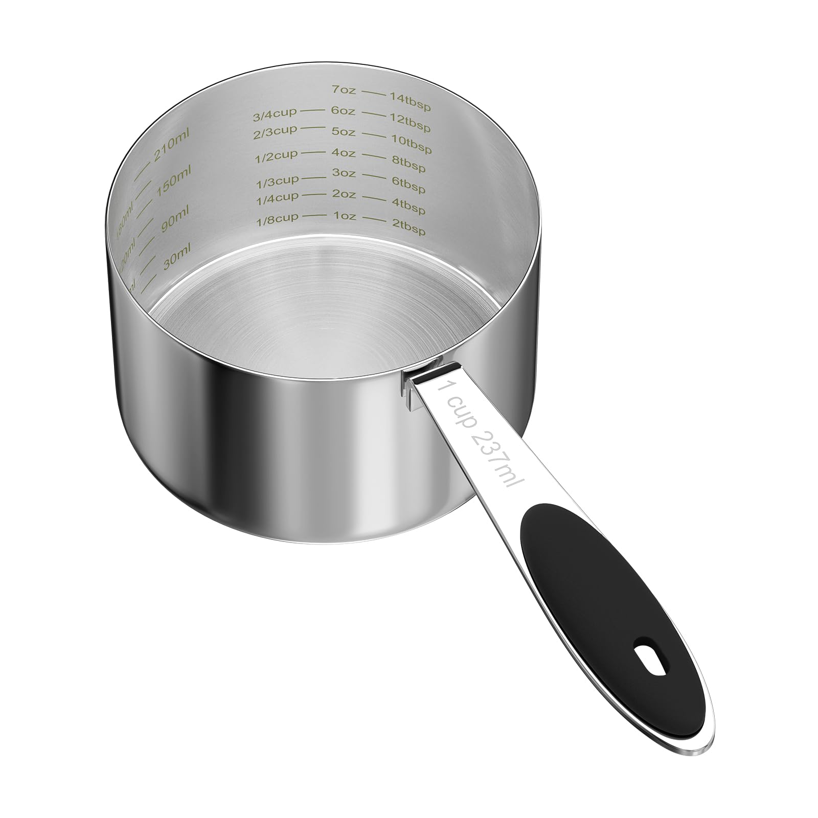 LEIFENY cucharón medidor 1 taza en acero inoxidable para mascotas, porciones precisas