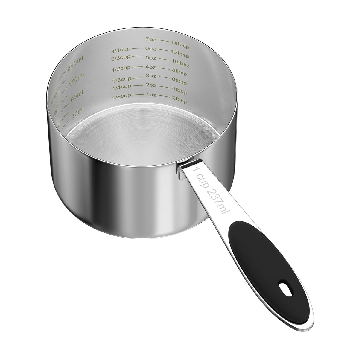 LEIFENY cucharón medidor 1 taza en acero inoxidable para mascotas, porciones precisas