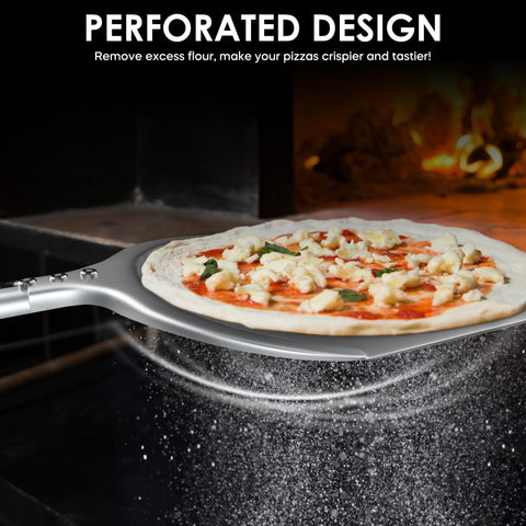 Leightszen pala pizza con borde estrecho facilita deslizar bajo la masa.
