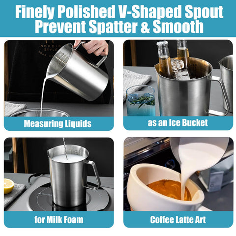 Leilifre jarra boca espumado para espumar leche y crear arte en la taza.