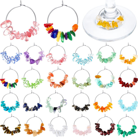 Leinuosen dijes para copas de vino con gemas para identificar copas con estilo