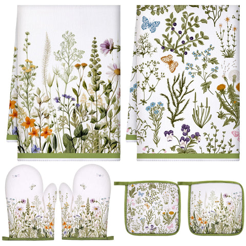 Leinuosen toallas de cocina girasol, absorbentes y decorativas para secar platos.