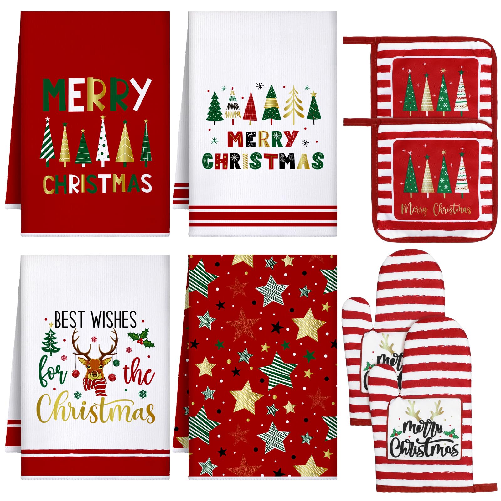 Toallas de cocina Leinuosen navidad suaves y absorbentes para secar platos con estilo festivo