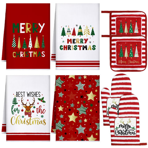 Toallas de cocina Leinuosen navidad suaves y absorbentes para secar platos con estilo festivo