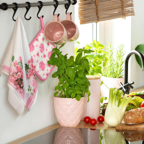 Uso diario en cocina Leinuosen rosa, ideal para limpieza y secado.