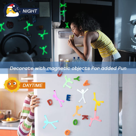 Leitee figura magnética brilla en la oscuridad, creando efectos luminosos para decoración.