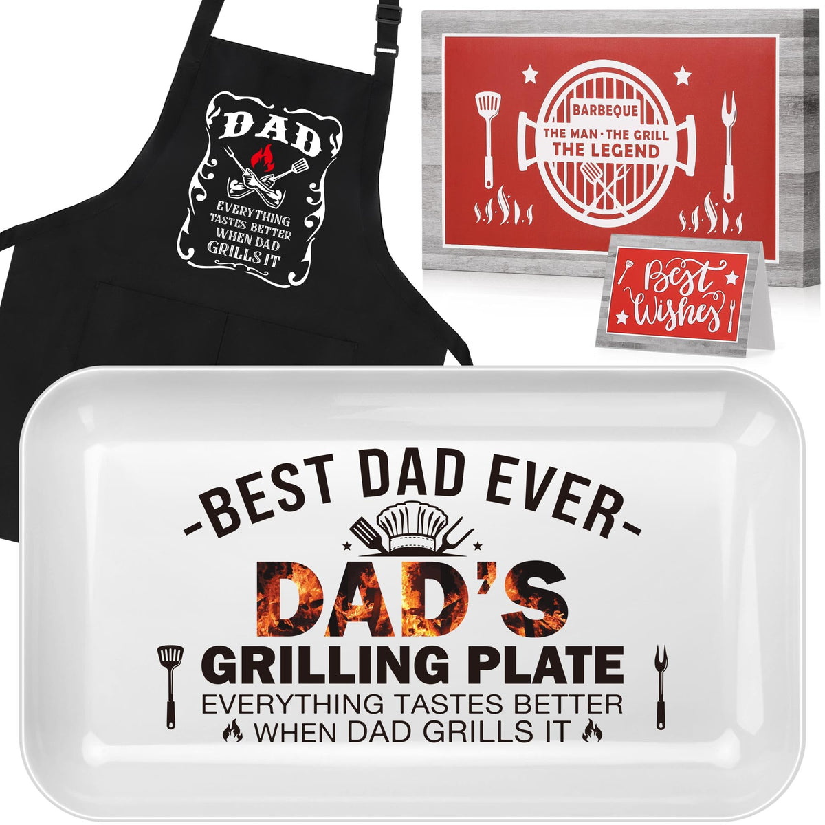 LEJIAJINW plato parrilla dad, ideal para regalo y barbacoa