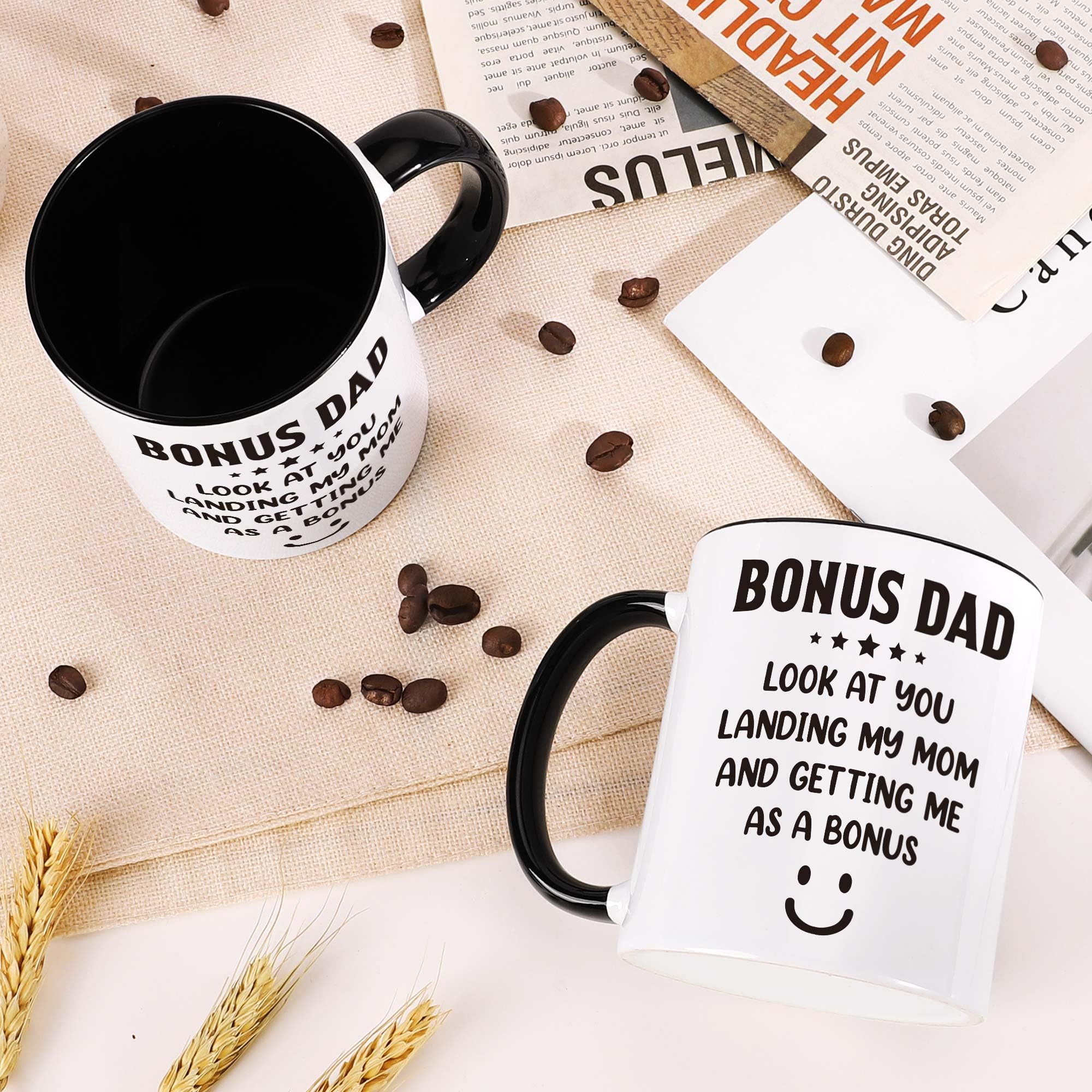 LEJIAJINW taza bono padre, diseño doble cara para uso en casa o oficina.