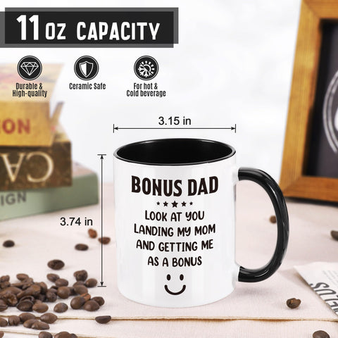 LEJIAJINW taza bono padre, texto frontal, recuerda aprecio diario.