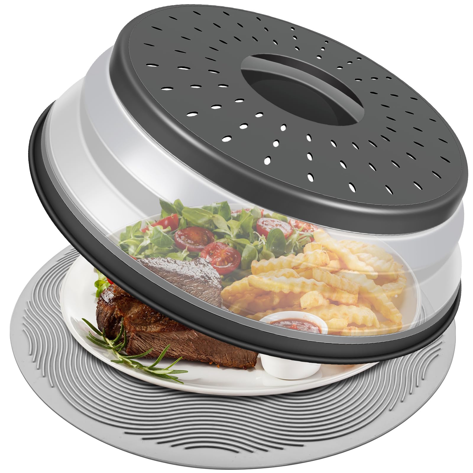 LekDrok tapa para microondas 10 pulgadas: protege la superficie y evita salpicaduras.