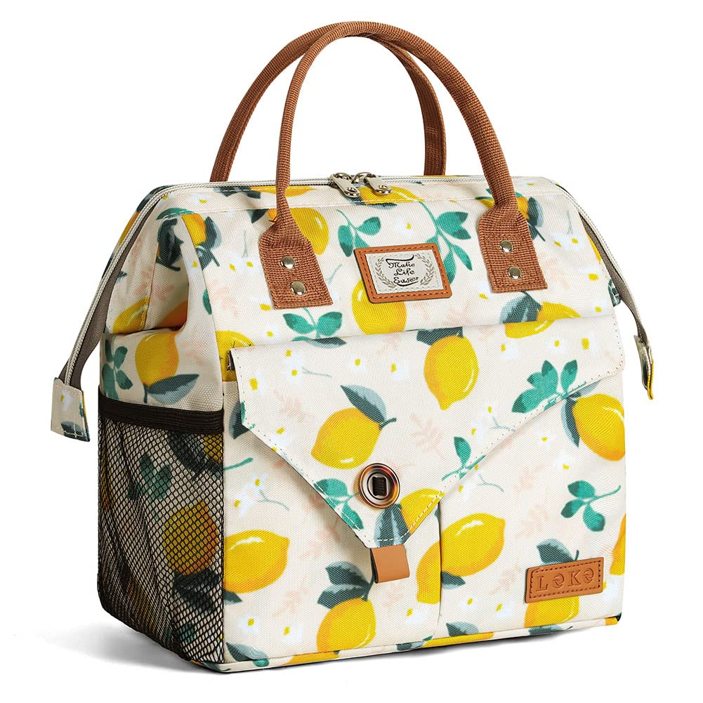 Bolsa Lekesky para almuerzo con color limon, ideal para portar comidas en la oficina.