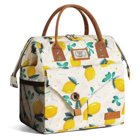 Bolsa Lekesky para almuerzo con color limon, ideal para portar comidas en la oficina.