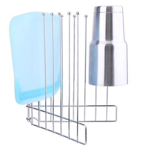 LEKUSHA, cesta de secado plegable para botellas, ahorra espacio al guardarla.