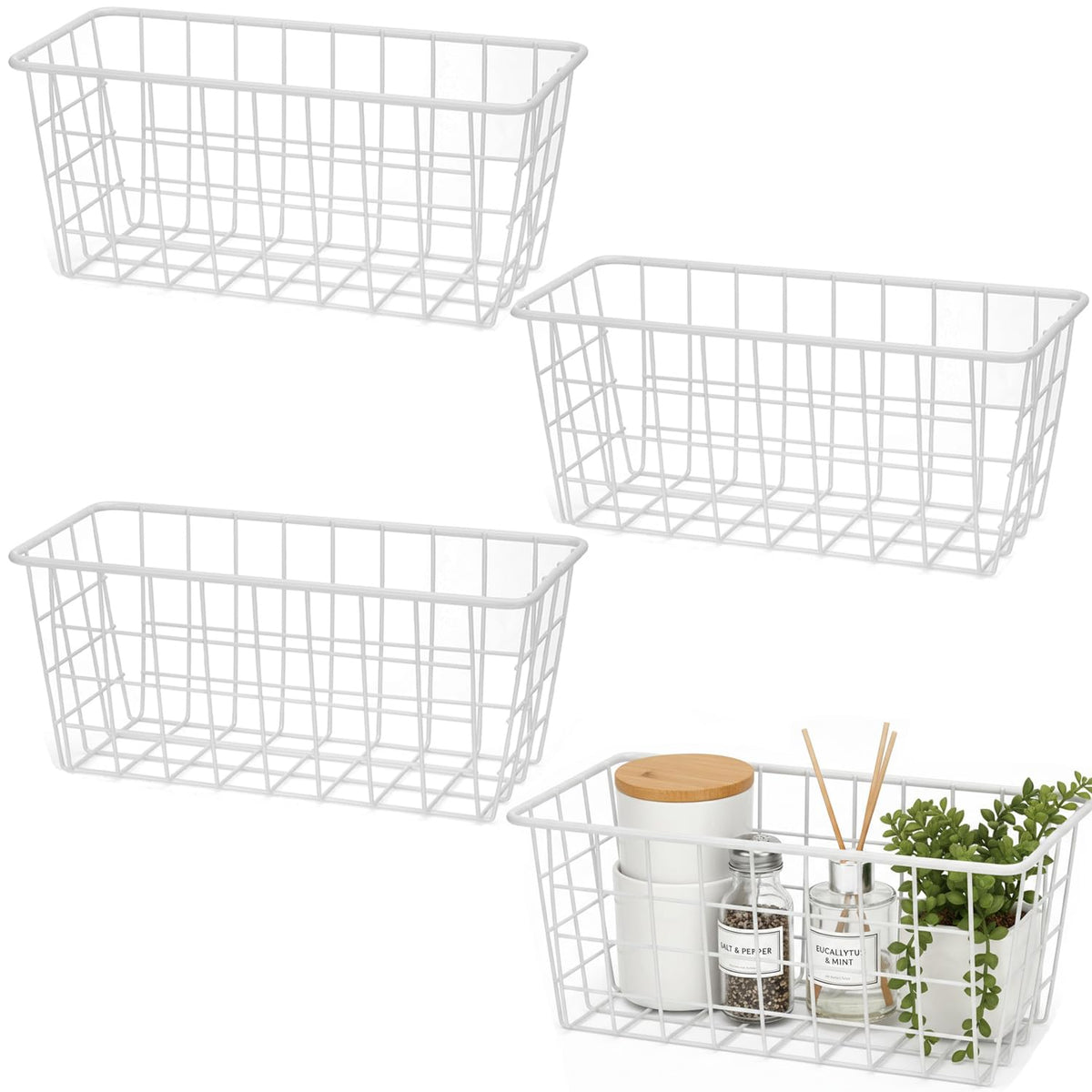 LeleCAT cestas colgantes para cocina muestran contenido con claridad y organización