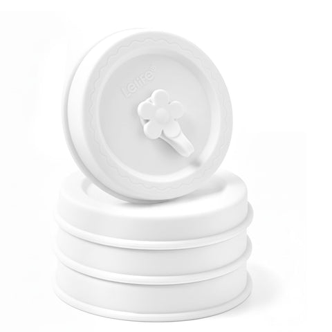 Tapa Lelife de silicona para frascos Mason, compatible regular y boca ancha, mantiene frescos.