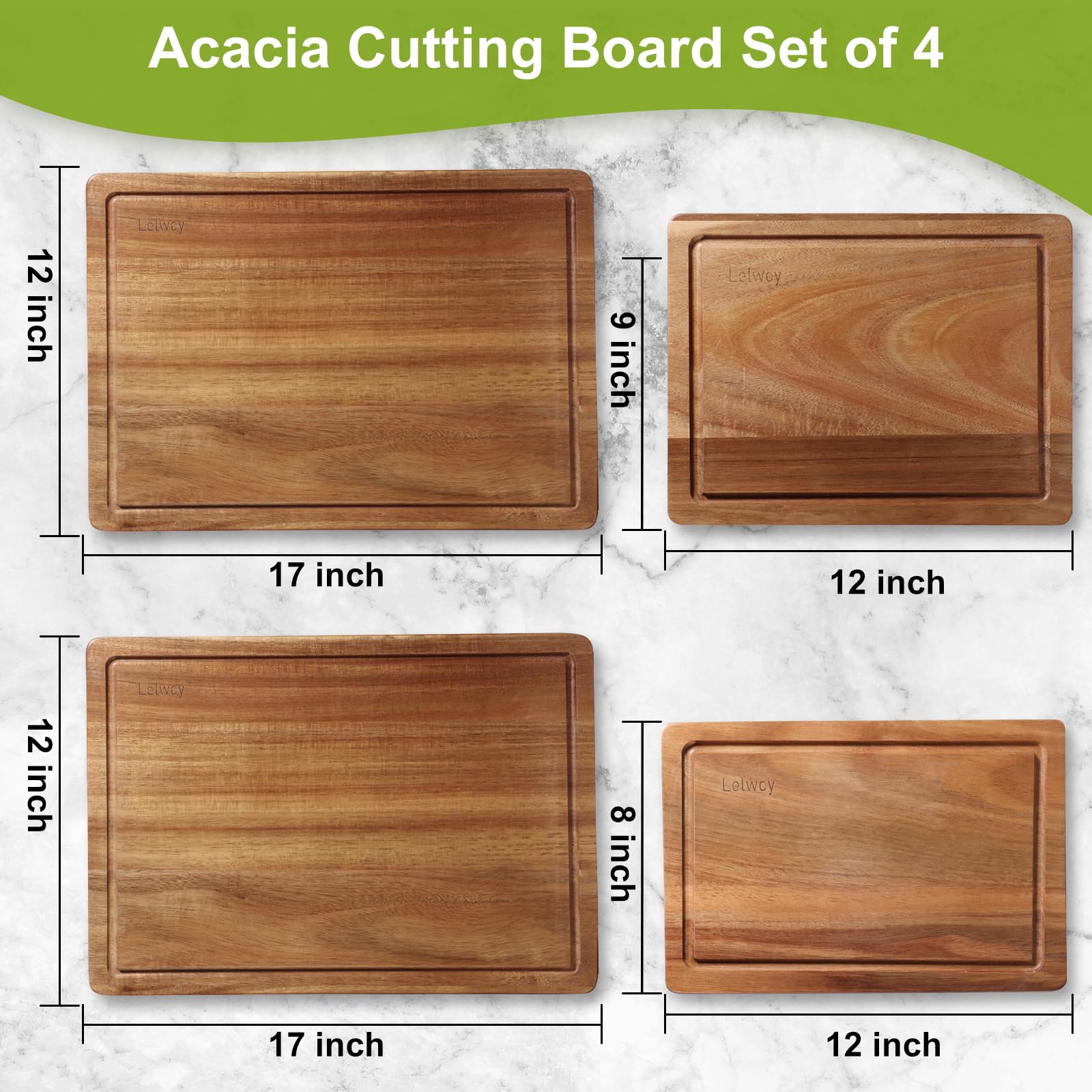 Tabla Lelwoy de acacia, acabado duradero para uso diario.