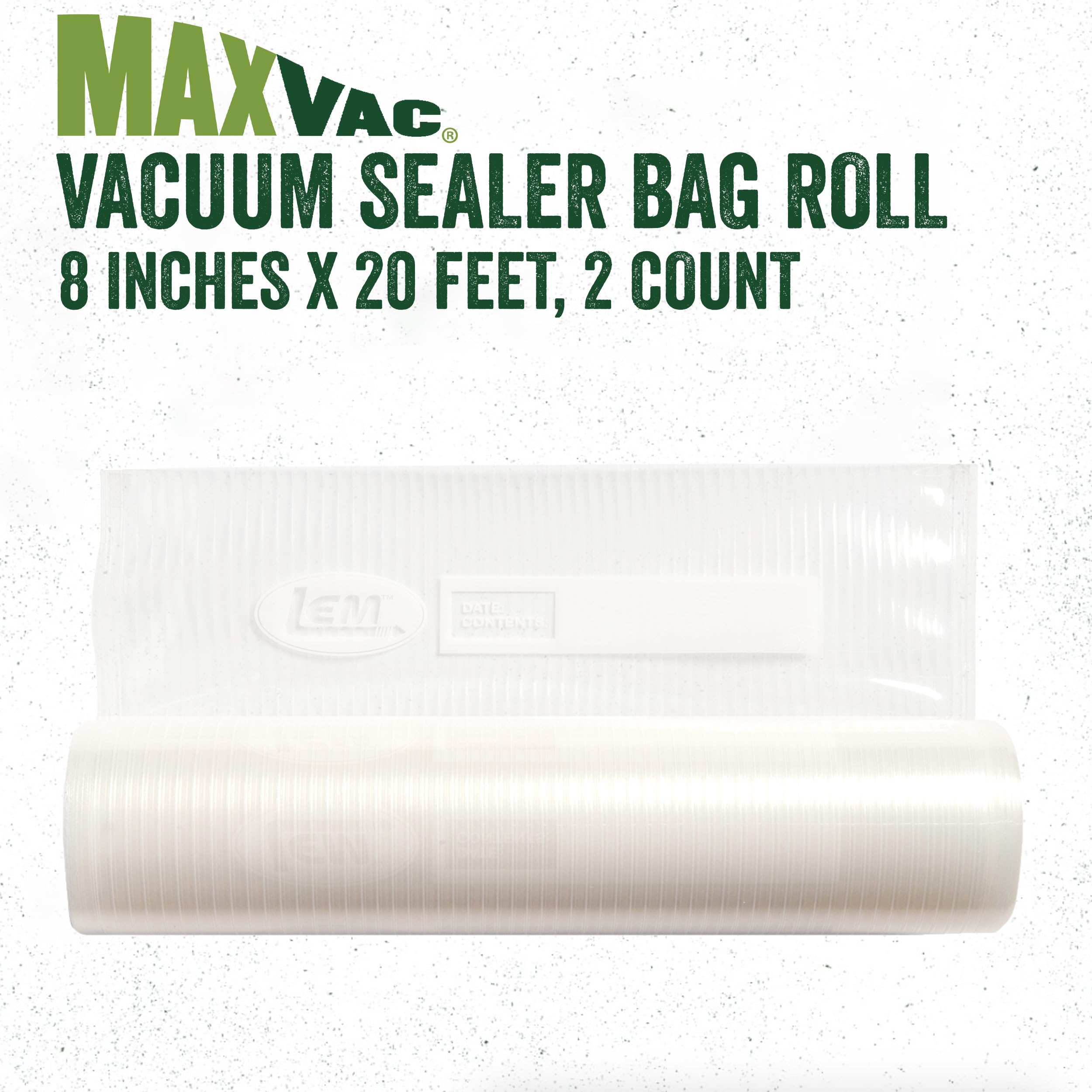 Bolsas de vacío LEM MaxVac 8x20 con sello firme para conservar alimentos