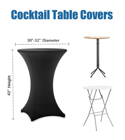 Funda de mesa cóctel negra, acabado liso ideal para presentaciones