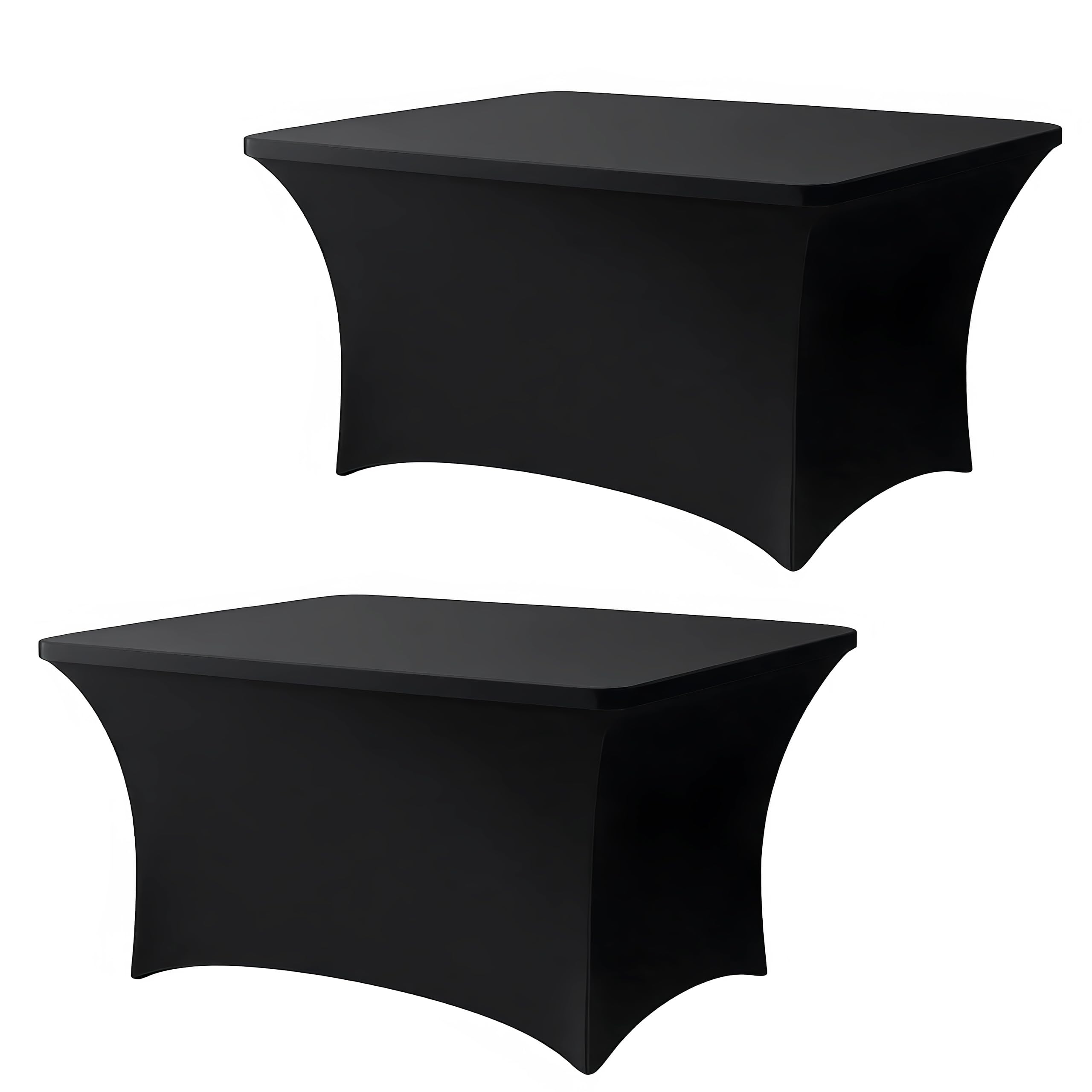 Lemict mantel rectangular 4 pies negro 2piezas, listo para eventos elegantes