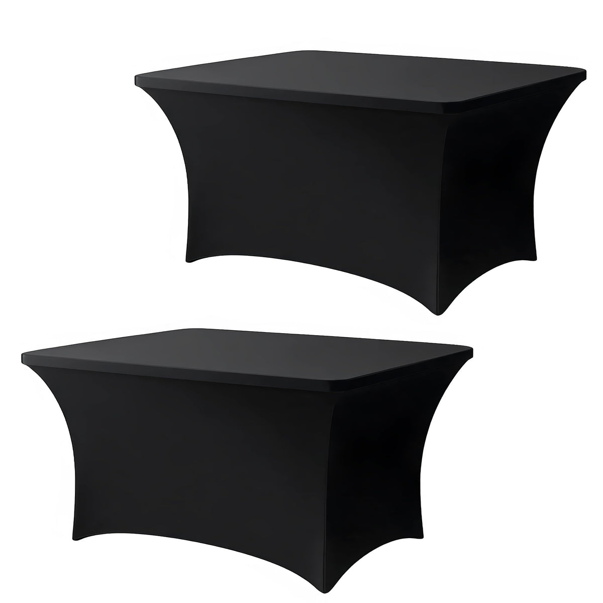 Lemict mantel rectangular 4 pies negro 2piezas, listo para eventos elegantes