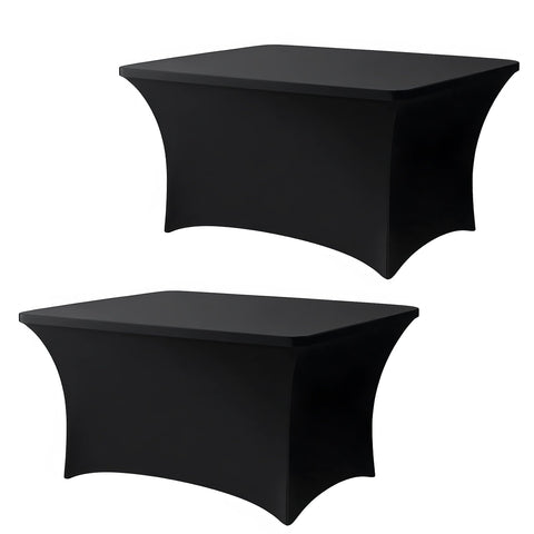 Lemict mantel rectangular 4 pies negro 2piezas, listo para eventos elegantes