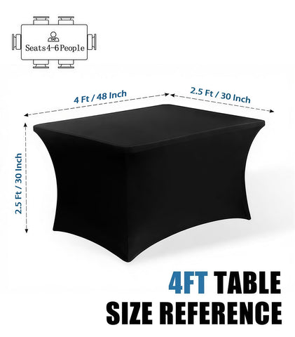 Lemict mantel rectangular negro con bolsillos para patas, sujeción estable en exteriores