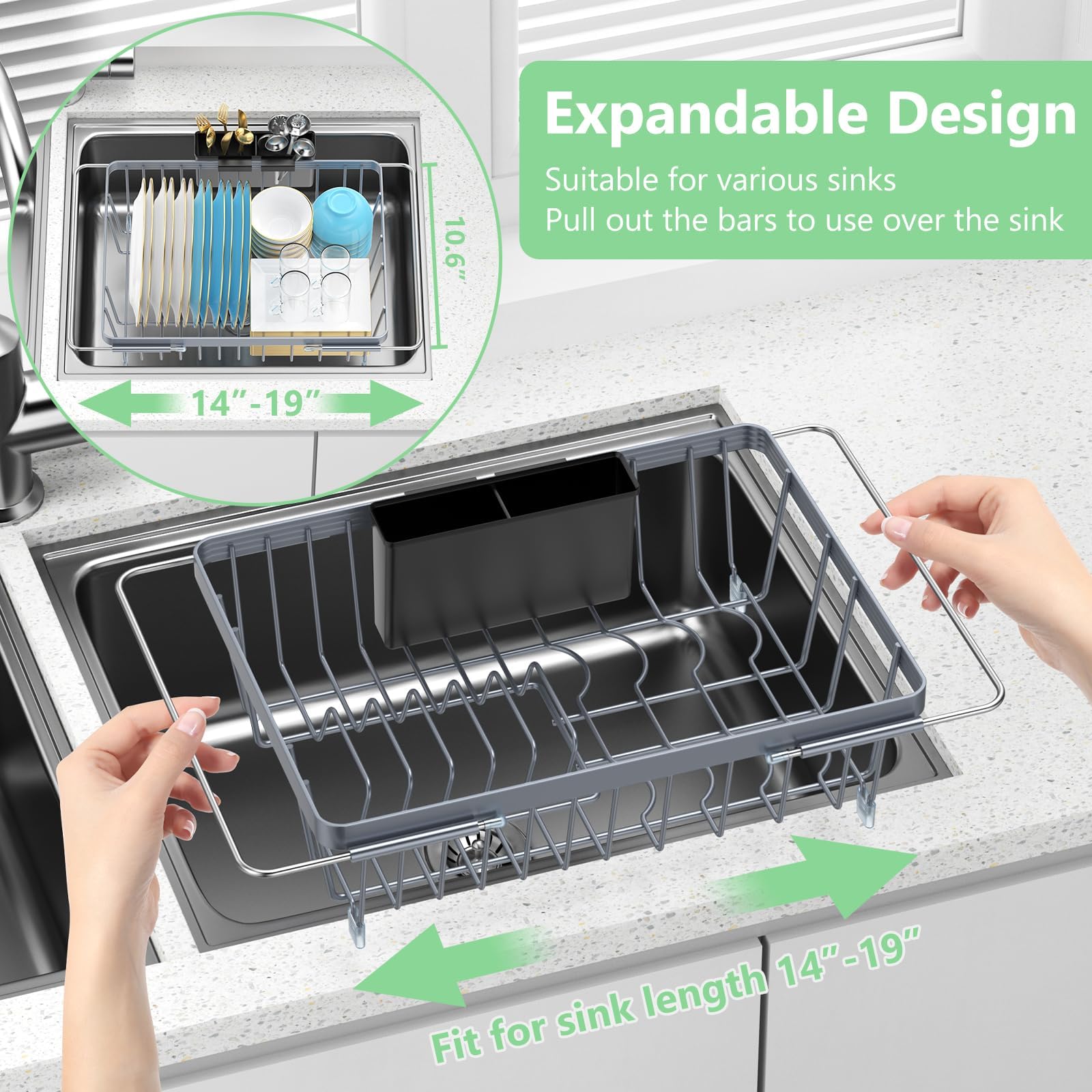 LEMIKKLE escurridor con porta-tenedores para ordenar cubiertos con facilidad.