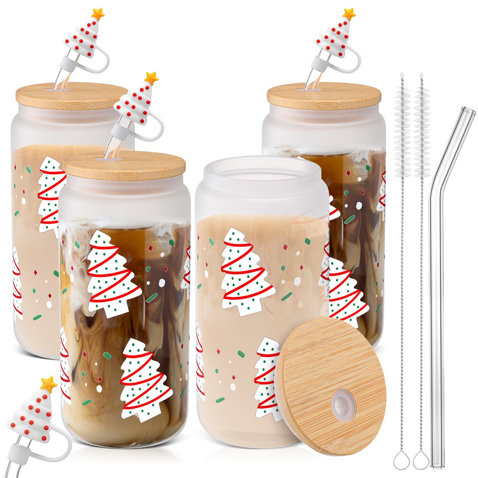 LemonRoad vaso navideño con árbol y tapa, ideal para reuniones festivas.