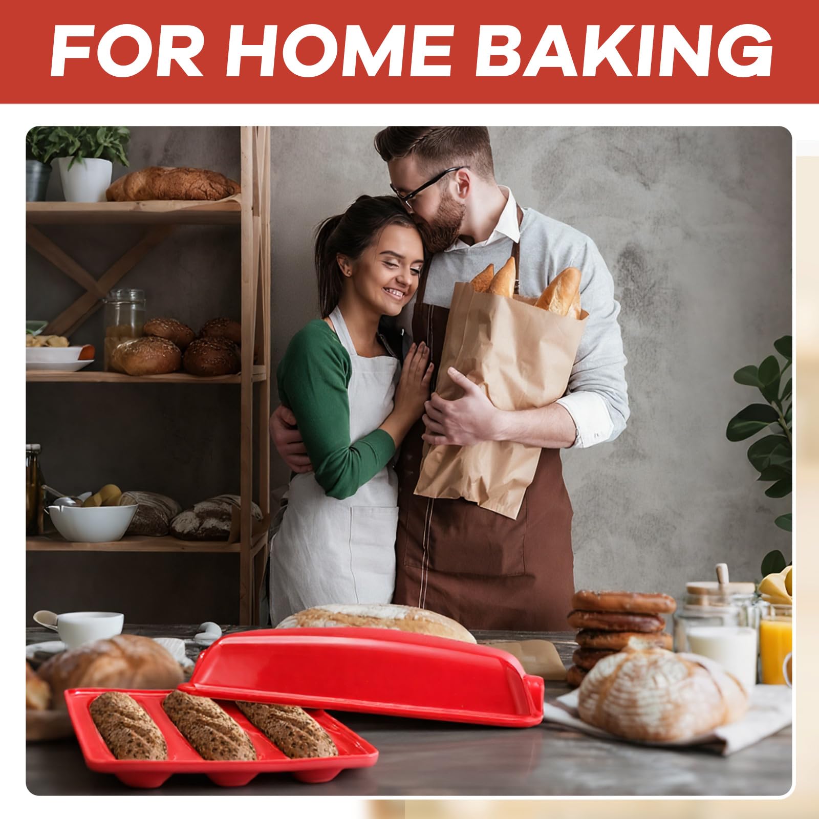 LemonRoad forma baguette 3 cavidades facilita hornear tres porciones